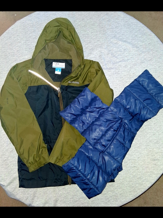 Columbia Other - Columbia Kids' Hooded Two-Tone Jacket - Olive & Navy